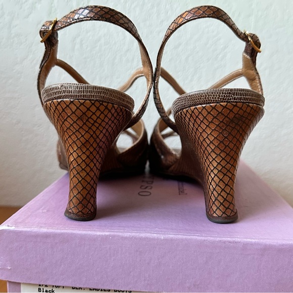 Calypso for Jacqueline Schnabel Snakeskin Embossed Wedges - Picture 5 of 7